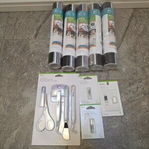 Lot Of 9 Cricut Items! tool kit blades vinyl